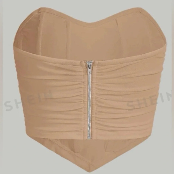 Solid Ruched Bandana Elasticity Vintage‎ Tube Top - Picture 2 of 2